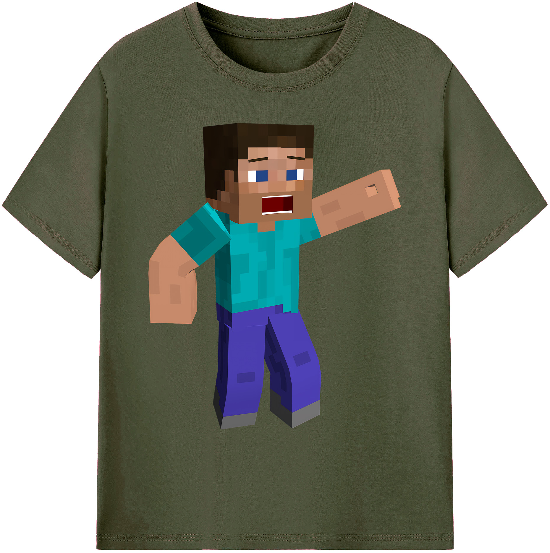 （画像用） マインクラフト ブロックの世界 Minecraft MC Block world 綿100％ メンズ半袖Tシャツ｜肌触りやわらか＆通気性
